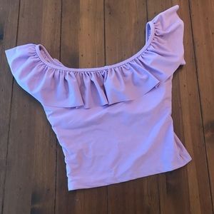 Pink Desert Swim - Pink Desert Lavender Ruffle Swim Top Pink Desert Swim - Pink Desert Lavender Ruffle Swim Top